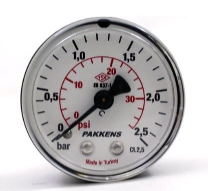 PAKKENS Arka Bağlantılı Manometre Ø50 2,5 Bar