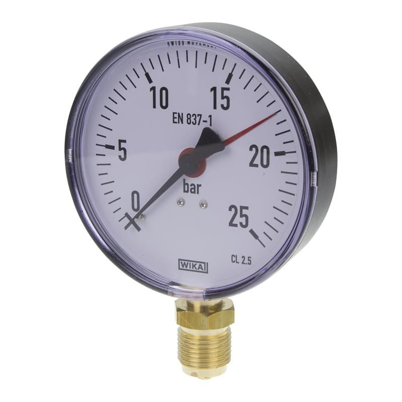 WIKA 111.10.100 Alt Bağlantılı Manometre Ø100mm 16 Bar CL 2,5