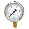 WIKA 213.53.063 Glycerin Filled Pressure Gauge Bottom Connection Ø63mm 1 Bar CL 2.5