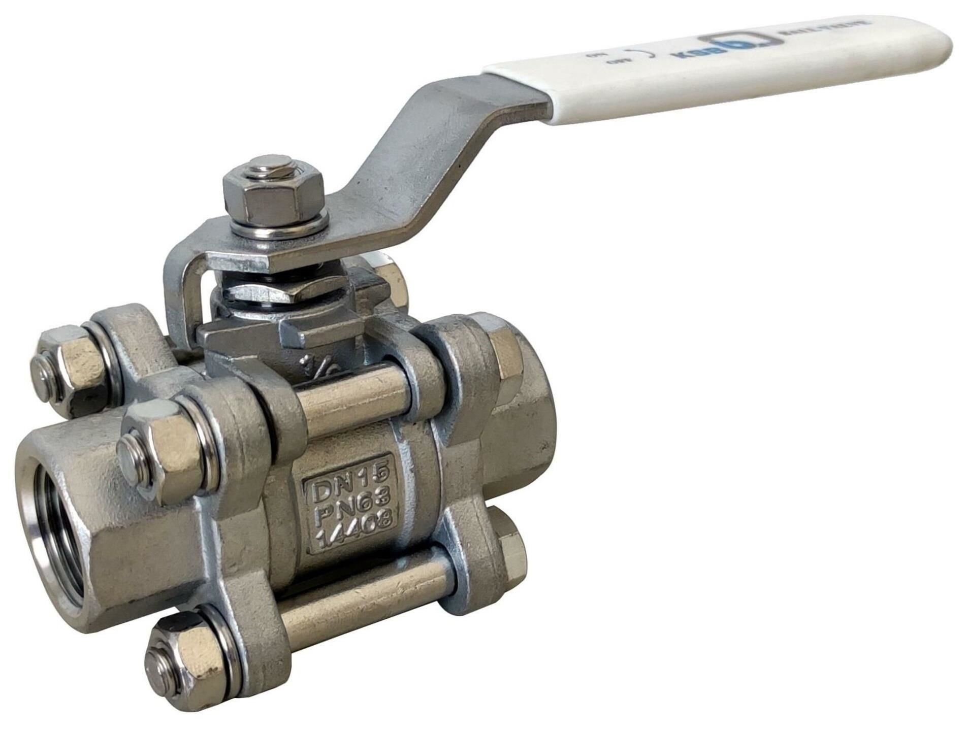 KSB 1 1/2'' 3 Parçalı Paslanmaz Çelik Küresel Vana PN63