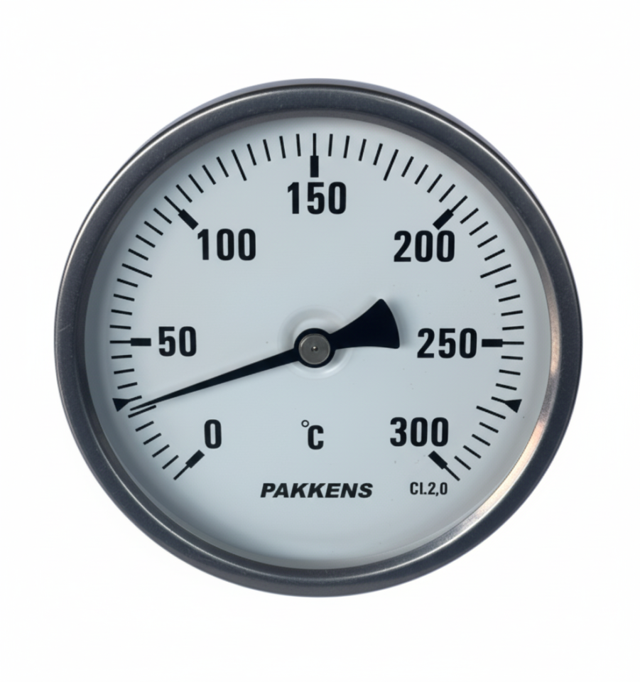 Pakkens Termometre 63mm 300°C 50cm 1/2'' Arka Bağlantılı