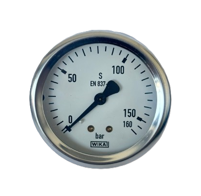 WIKA 232.50.100 Complete Stainless Steel Lower Connection Glycerin Manometer Ø100mm 160 Bar