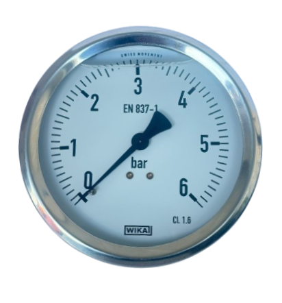 WIKA 113.53.100 Arka Bağlantılı Gliserinli Manometre Ø100mm 6 Bar CL 1,6
