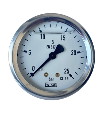 WIKA 113.53.100 Arka Bağlantılı Gliserinli Manometre Ø100mm 25 Bar