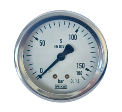 WIKA 213.53.063 Glycerin Manometer with Rear Connection Ø63mm 160 Bar CL 1.6