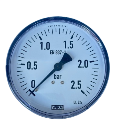 WIKA 111.12.100 Манометър със задно свързване Ø100mm 2,5 Bar