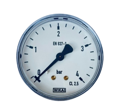 WIKA 111.12.063 Манометър със задно свързване Ø63mm 4 Bar CL 2,5