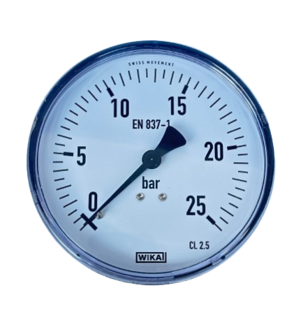 WIKA 111.12.100 Arka Bağlantılı Manometre Ø100mm 25 Bar CL 2,5