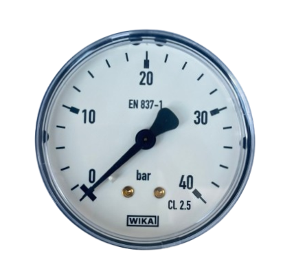 WIKA 111.12.063 Манометър със задно свързване Ø63mm 40 Bar CL 2,5