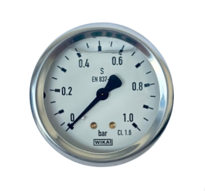 WIKA 213.53.063 Задна свързваща глицеринена манометър Ø63mm 1 Bar CL 1,6