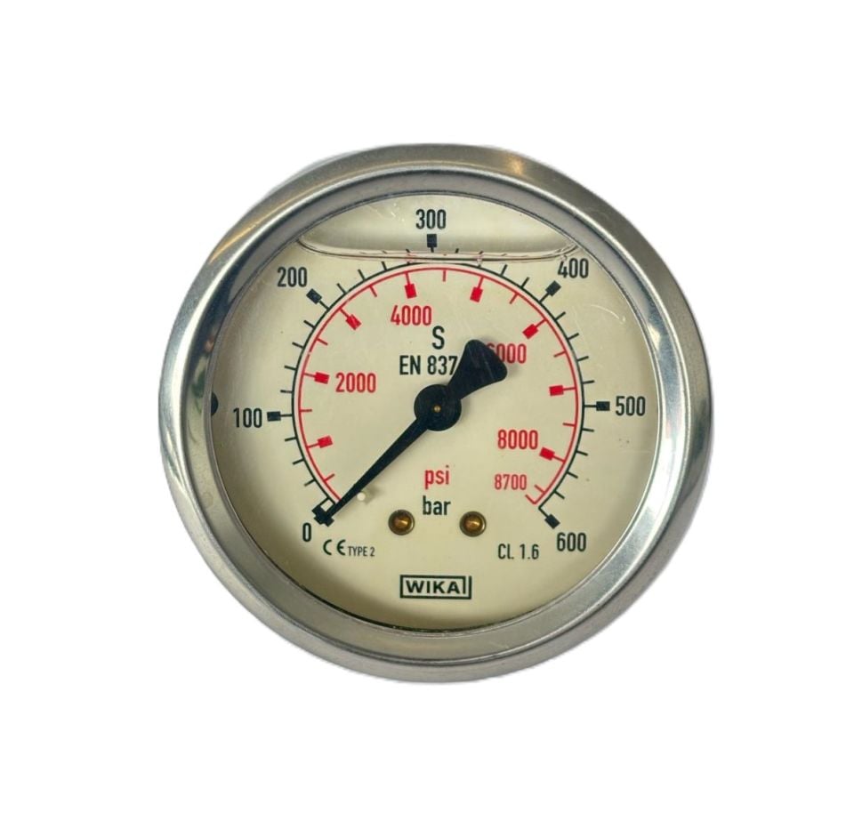 WIKA 213.53.063 Манометър с глицерин Ø63mm 600 Bar CL 2,5