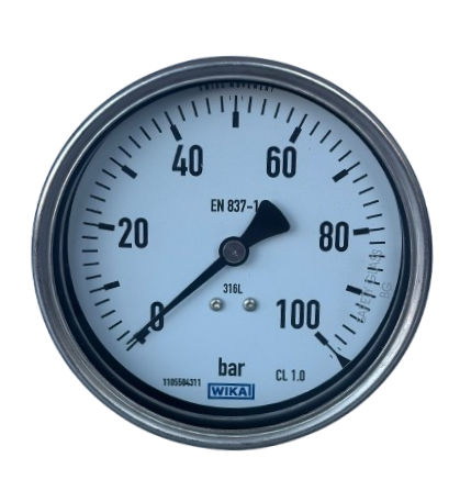 WIKA 232.50.100 Komple Paslanmaz Arka Bağlantılı Manometre Ø100mm 100 Bar