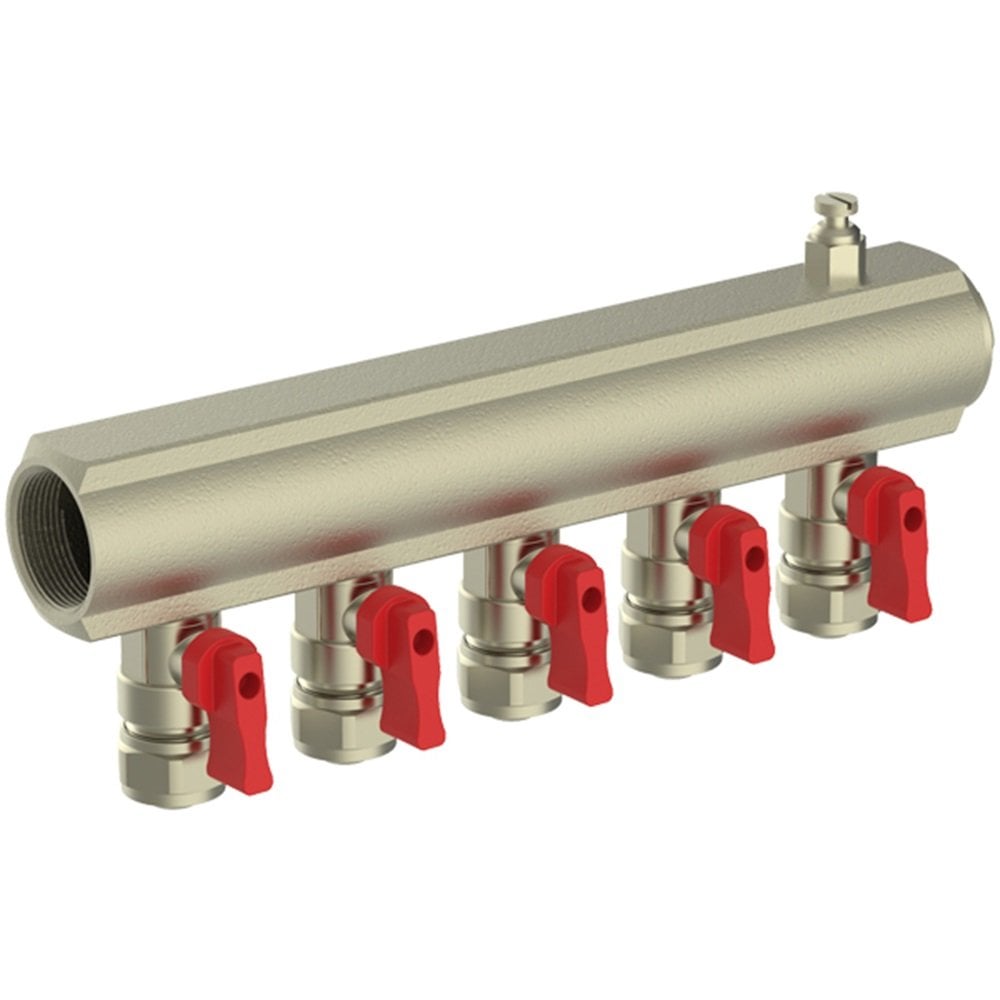 TDS Kendinden Vanalı Kollektör 6 Çıkışlı 1'' Kırmızı