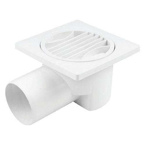 Yer Süzgeçi Yandan Çıkışlı PVC 10 x 10 cm Su Tahliye Süzgeçi