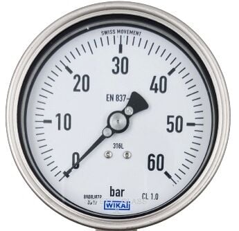 WIKA Arka Bağlantılı Manometre Ø100mm 600 Bar