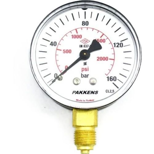 PAKKENS Alt Bağlantılı Manometre Ø40mm 160 Bar 1/8''
