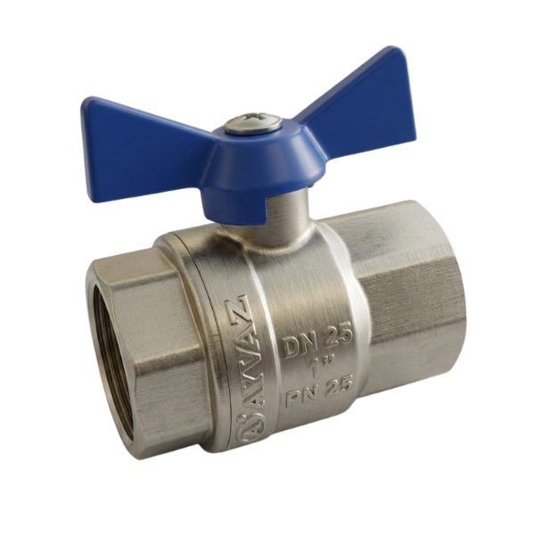 Ayvaz Kelebek Kollu Pirinç Küresel Vana PN25 1/2''