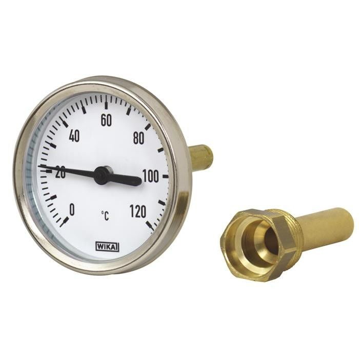WIKA Back Connection Bimetal Thermometer Ø63mm 120°C 1/2