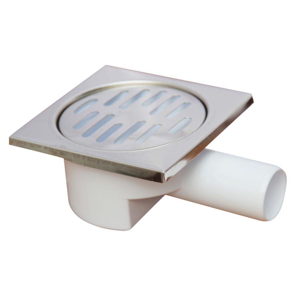 GAMA 10cm x 10cm Melez Yer Süzgeci, Yandan Çıkışlı, Ø32 mm