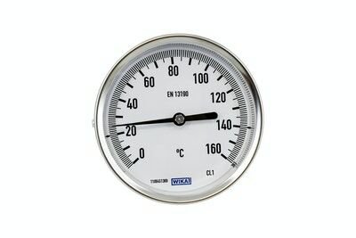 WIKA Arka Bağlantılı Bi-Metal Termometre Ø100mm 160°C 1/2'' 20cm CL 2,0