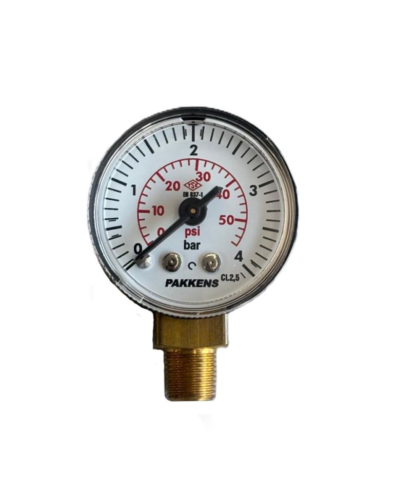 Pakkens Долен Свързан Манометър Ø40 mm 4 Bar 1/8'' NPT