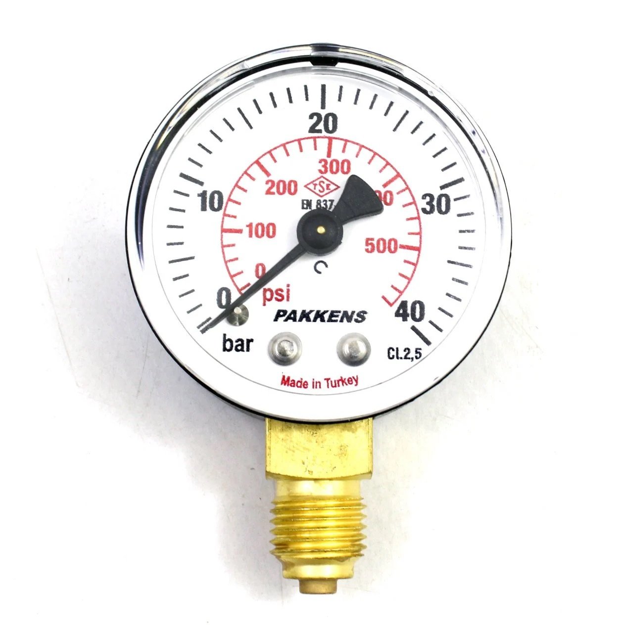 Pakkens Bottom Connection Manometer Ø50 mm 40 Bar