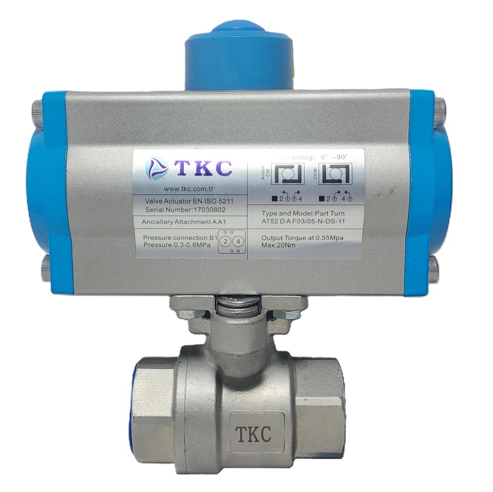 TKC Double Acting Stainless Ball Valve with Pneumatic Actuator 1 1/2''