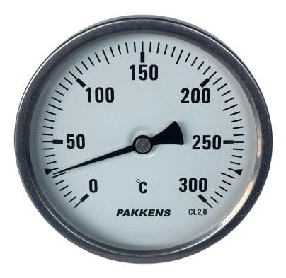 Термометър Pakkens Ø100mm 0-300°C 1/2'' 20см със задна връзка