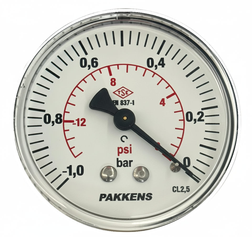 Вакуум метър Pakkens -1/0 Bar Ø63mm 1/4'' Задна връзка