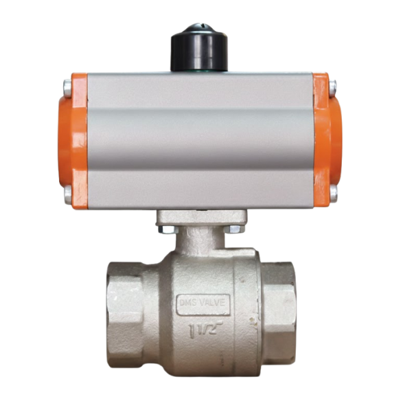 DMS Çift Etkili Pnömatik Aktüatörlü Pirinç Küresel Vana PN25 1 1/2''