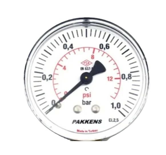 Pakkens Arka Bağlantılı Pano Tipi Manometre Ø63mm 1 Bar 1/4''