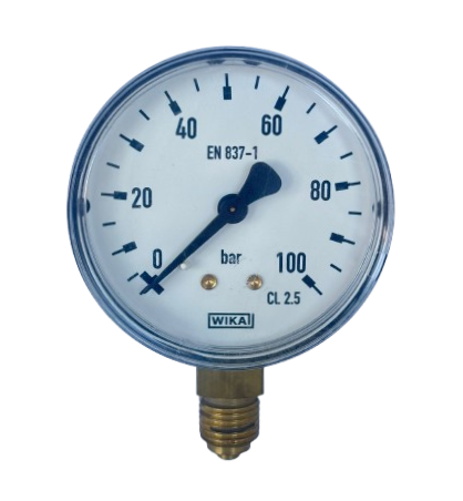 WIKA 111.12.063 Манометър с долно свързване Ø63mm 100 Bar