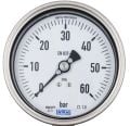 WIKA 232.50.100 Alt Bağlantılı Ekseni Kaçık Manometre Ø100mm 60 Bar CL 1.0