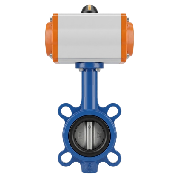 Pneumatic Actuated Wafer Type Butterfly Valve PN16 DN65