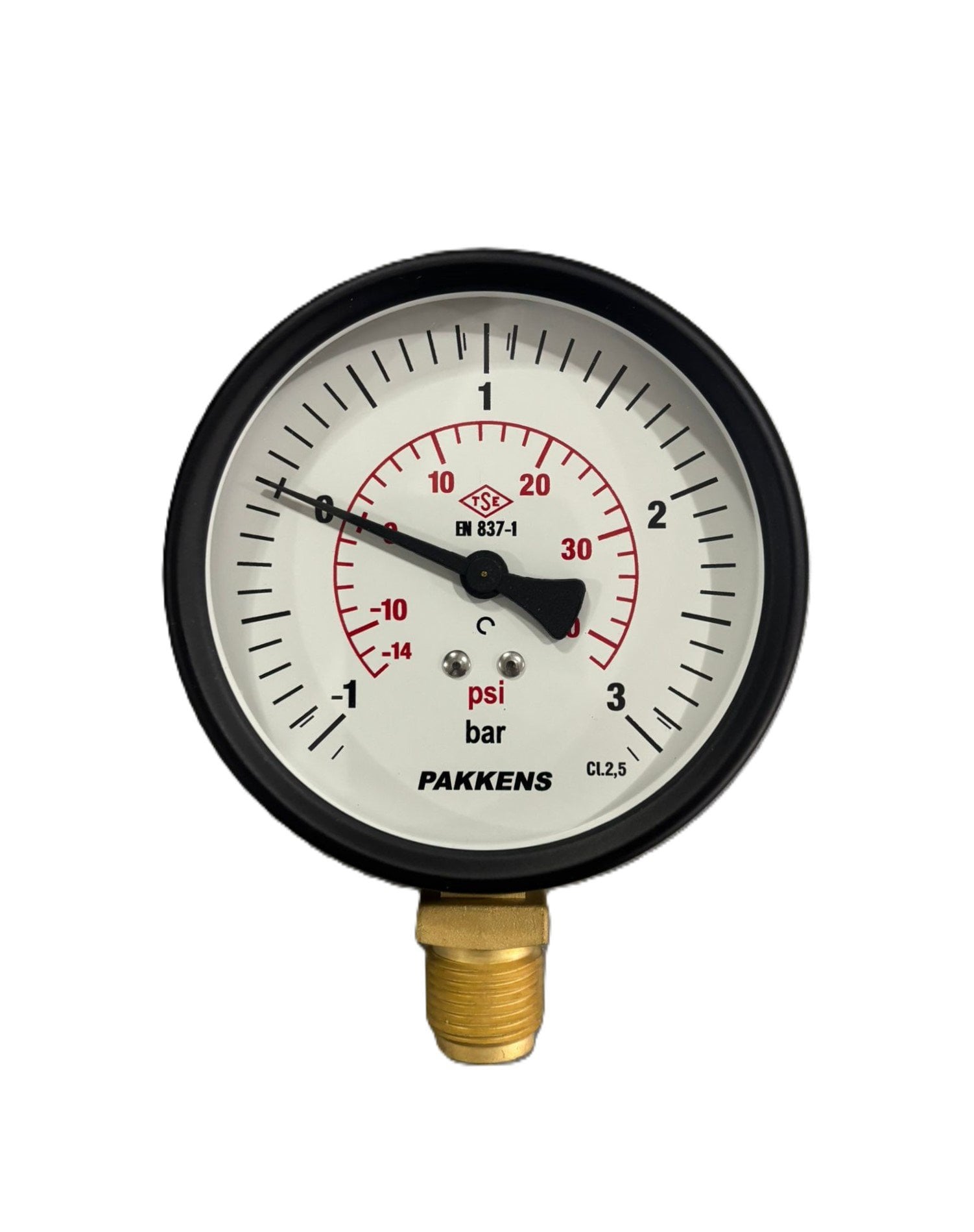 PAKKENS Alt Bağlantılı Manovakummetre Ø100mm -1/+3 Bar 1/2''