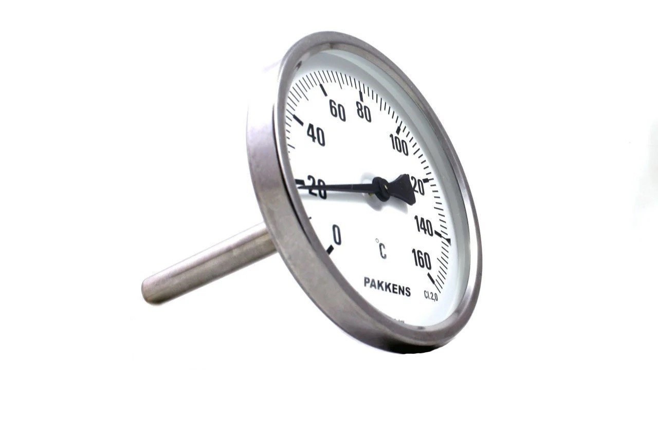 Pakkens Arka Bağlantılı Bi-Metal Termometre Ø100mm 160°C 40cm CL 2,0﻿