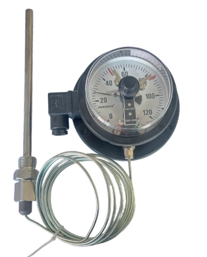 Pakkens Gas Filled Contact Thermometer NC/NO Ø100mm 120°C 3Mt CL 1,0
