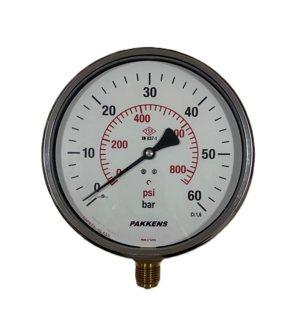 PAKKENS Alt Bağlantılı Manometre Ø160mm 60 Bar