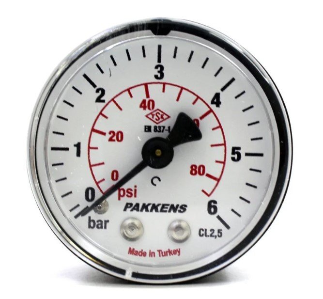 Pakkens Arka Bağlantılı Manometre Ø40 mm 6 Bar 1/8''