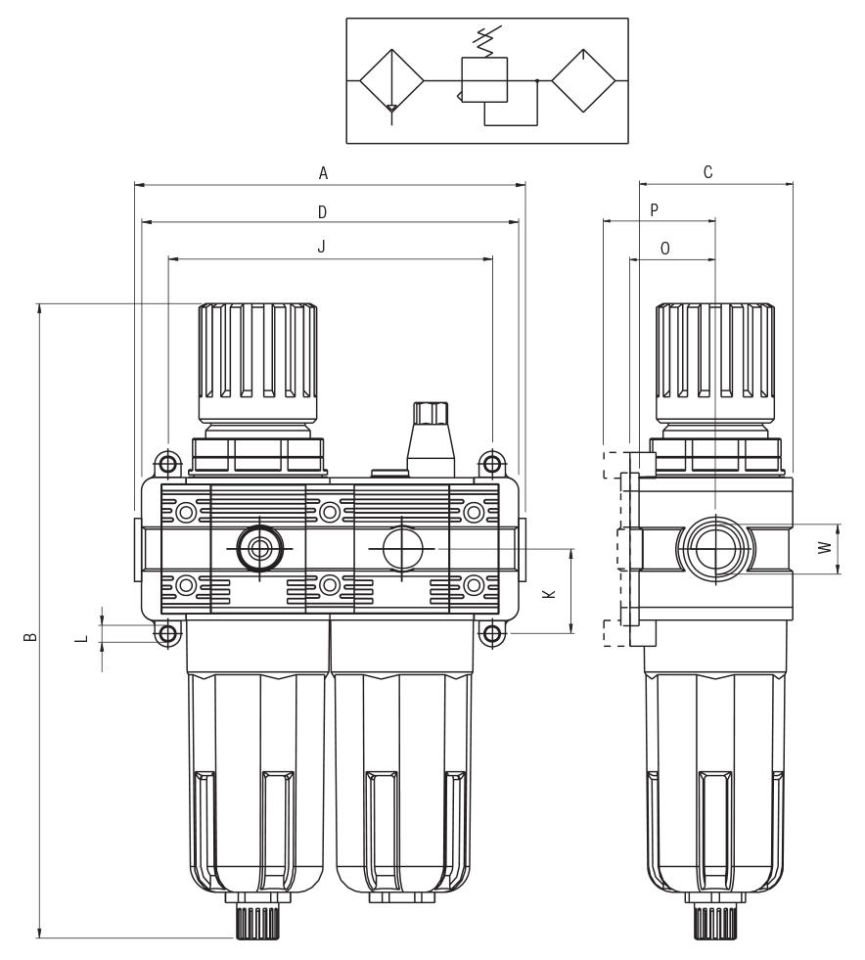 AIGNEP T100 FR+L3 Pnömatik Şartlandırıcı 1''