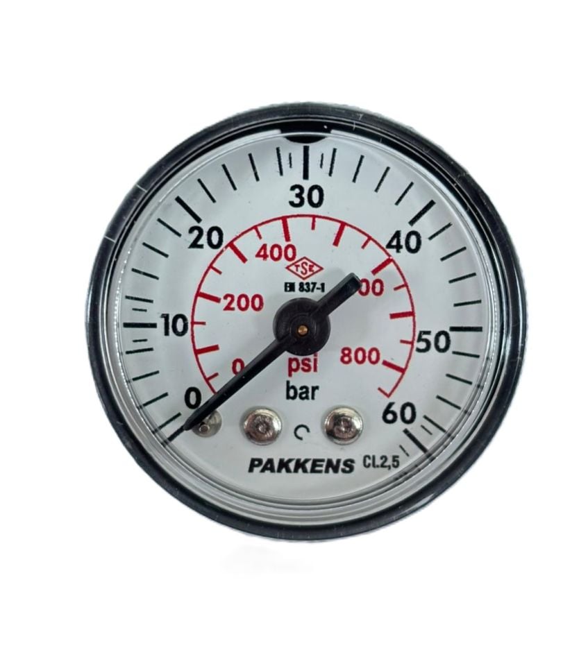 PAKKENS Arka Bağlantılı Manometre Ø40 mm 60 Bar