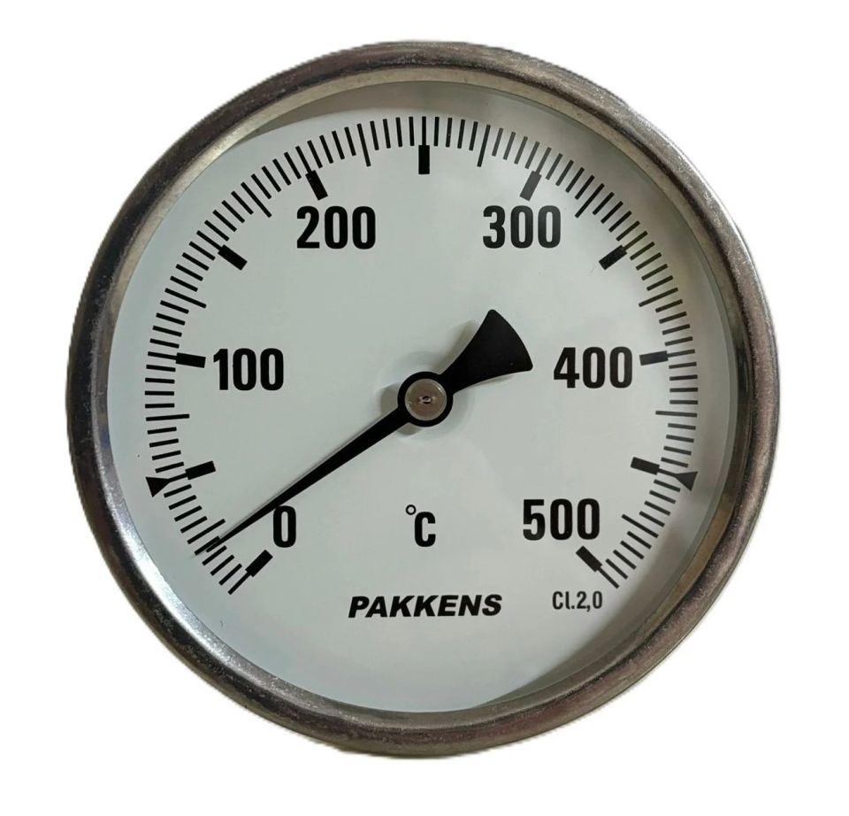PAKKENS Arka Bağlantılı Termometre Ø100mm 500°C 1/2'' 20cm