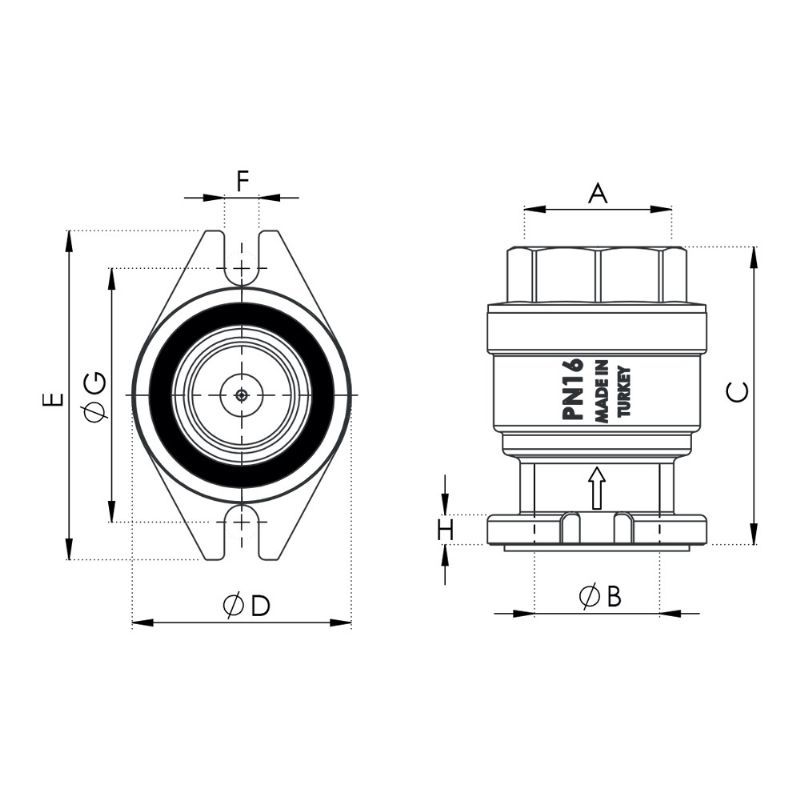 MIROX VSG11 Oval Flanşlı Çekvalf 1 1/4'' - Hidrofor Uyumlu