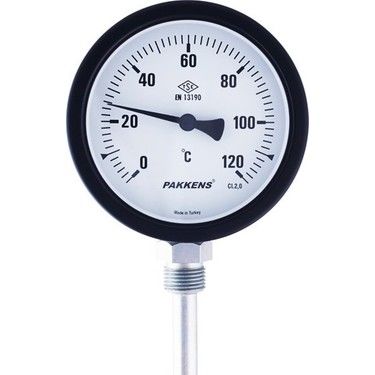 PAKKENS Bimetal Termometre Ø160mm 120°C 10cm 1/2'' CL2,0