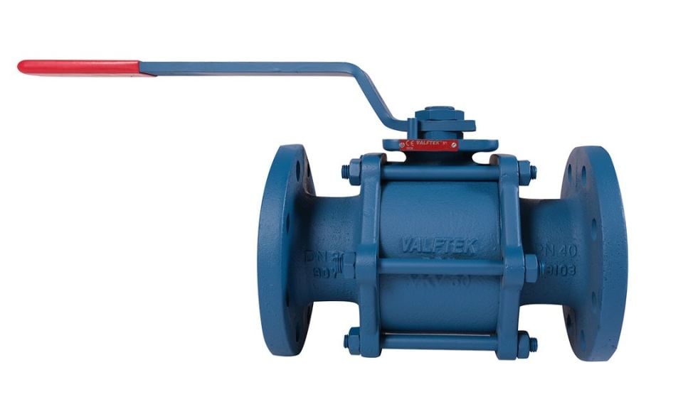 VALFTEK Redüksiyon Geçişli 3 Parçalı Küresel Vana DN100 PN40