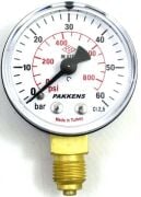 PAKKENS Долно монтиран манометър Ø40 mm 0-60 Bar 1/8