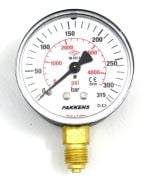 Pakkens Манометър със Долна Свързване Ø40 мм 315 Бар 1/8