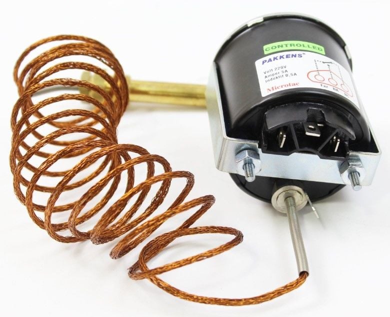 Pakkens Gazlı Kontaklı Termometre NC / NO Ø60 120°C 2Mt KL 2,0