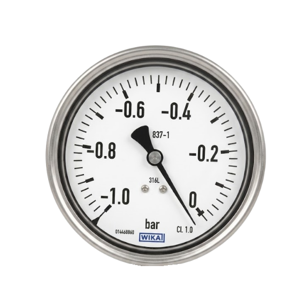 WIKA 232.50.100 Alt Bağlantılı Vakummetre Ø100mm -1/0 Bar