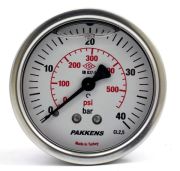 PAKKENS Rear Connection Glycerin Filled Manometer Ø63 mm 0-40 Bar 1/4